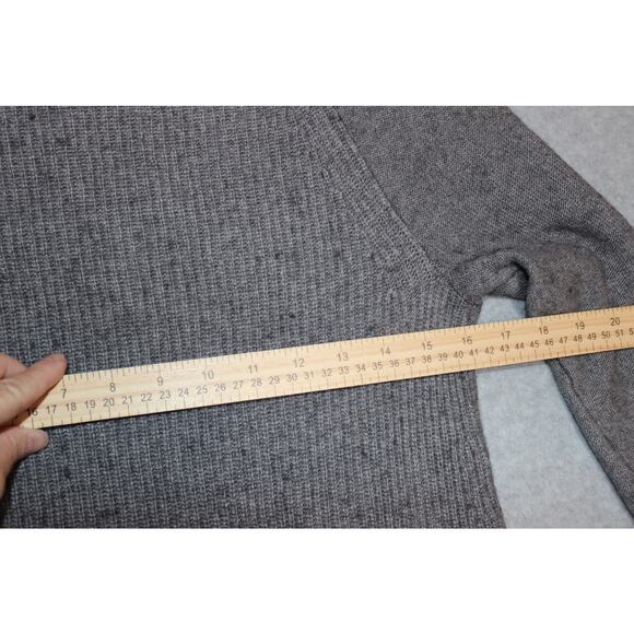 J‎ CREW Womens XS Gray 3/4 Sleeve Textured Curved-Hem Sweater Style C9719 - Picture 3 of 8